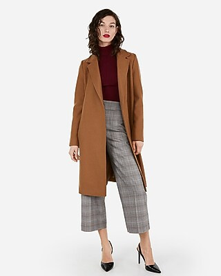 Long Belted Wool-blend Car Coat | Express