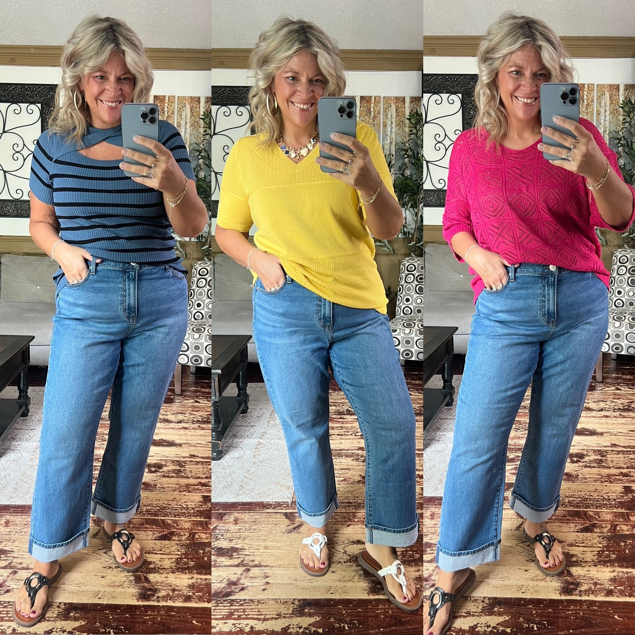Knit tops from Amazon- size xl in each. Straight leg jeans size 16.

#LTKWorkwear #LTKFindsUnder50 #LTKMidsize