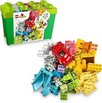 LEGO DUPLO Classic Deluxe Brick Box 10914 Starter Set - Features Storage Box, Bricks, Duplo Figur... | Amazon (US)