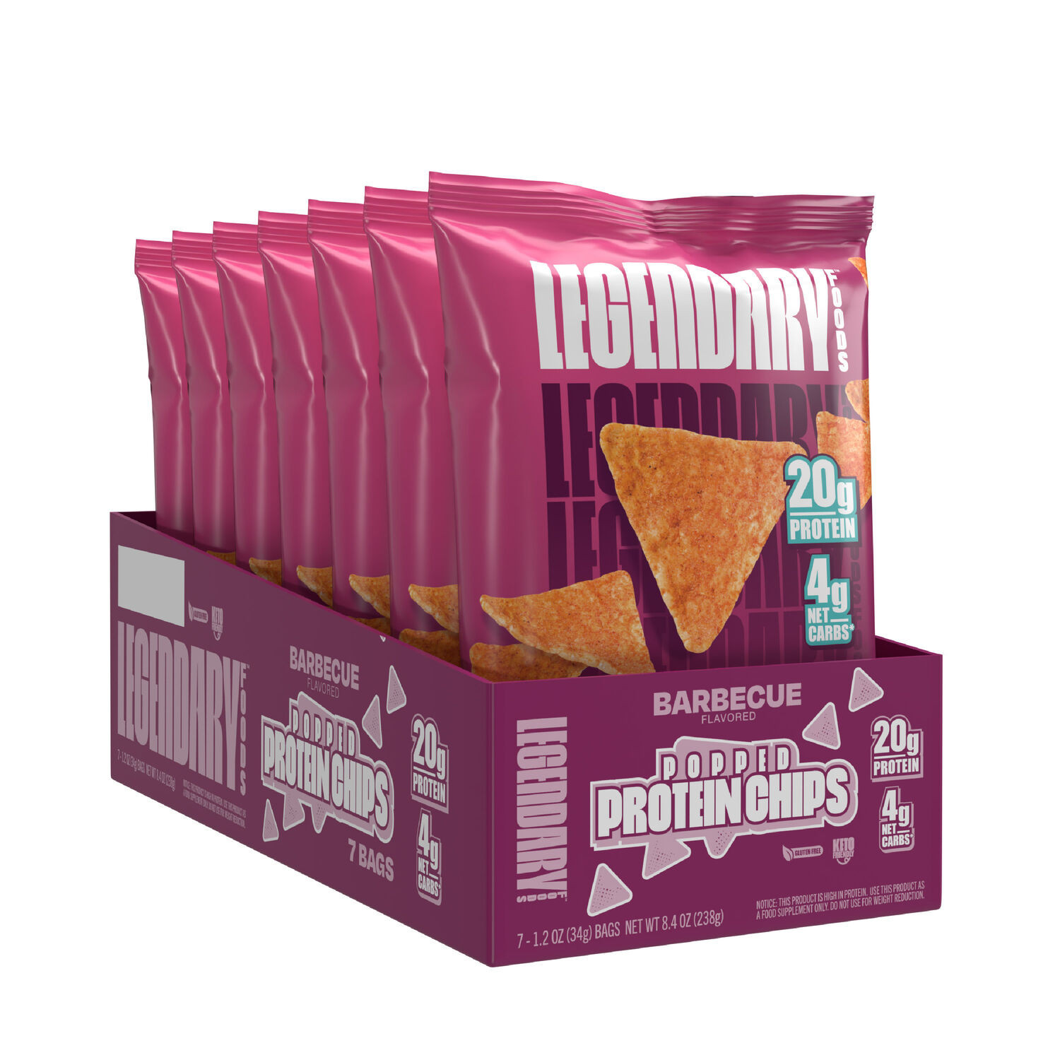 Popped Protein Chips - Barbeque (7 Bags) | GNC