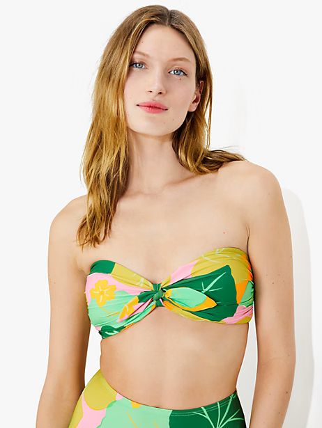 cucumber floral tie bandeau bikini top | Kate Spade (US)