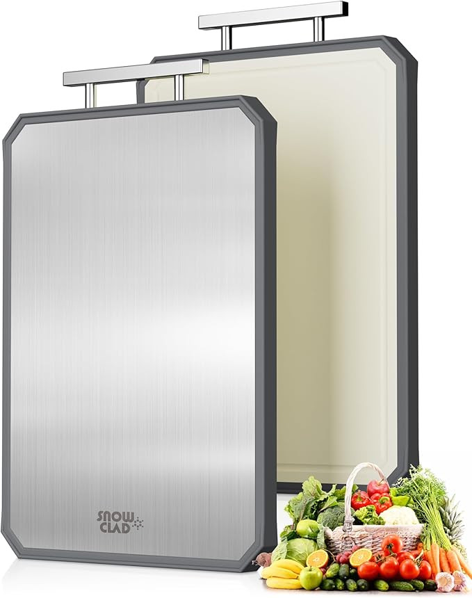 SNOWCLAD Stainless Steel Cutting Board,Double Sided Steel Cutting Boards for kitchen,Stainless St... | Amazon (US)