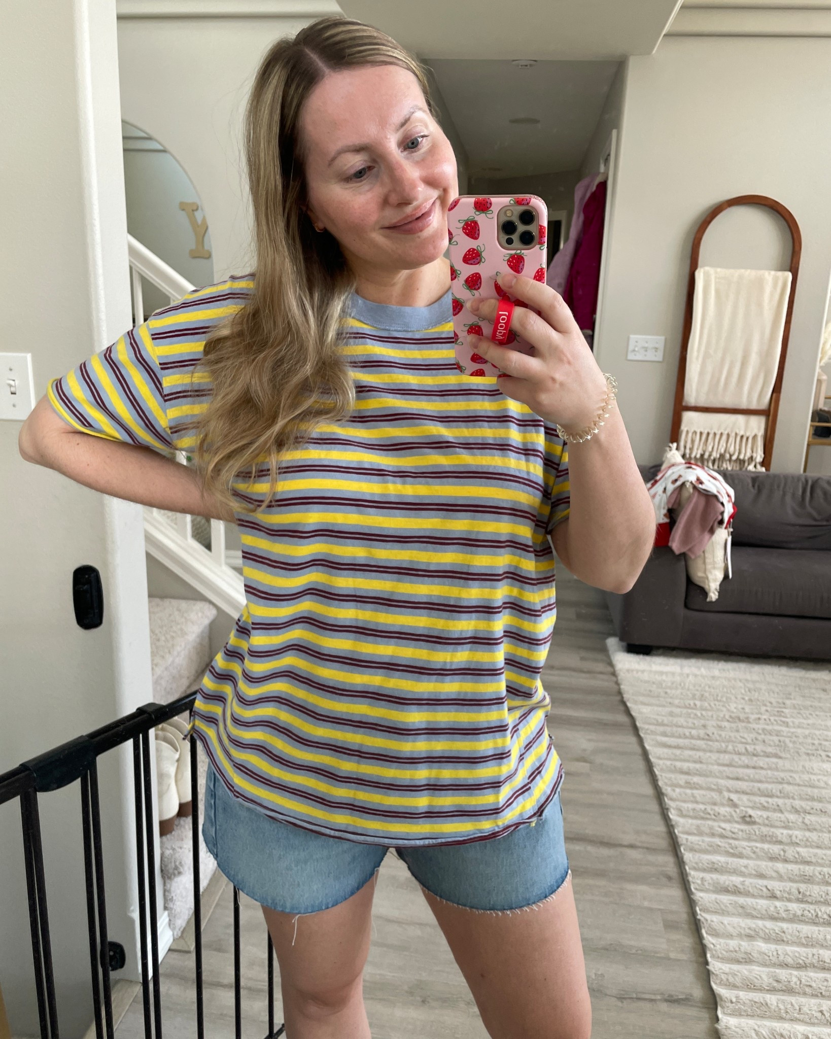 @Aerie oversized tee + @Target denim shorts 

#LTKootd #LTKmomlife