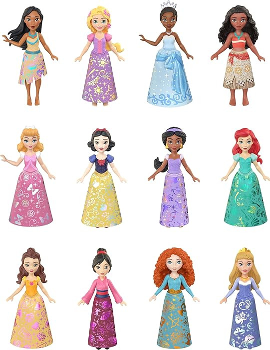 Mattel Disney Princess Toys, Ultimate Princess Pack with 12 Small Posable Dolls in Signature Outf... | Amazon (US)