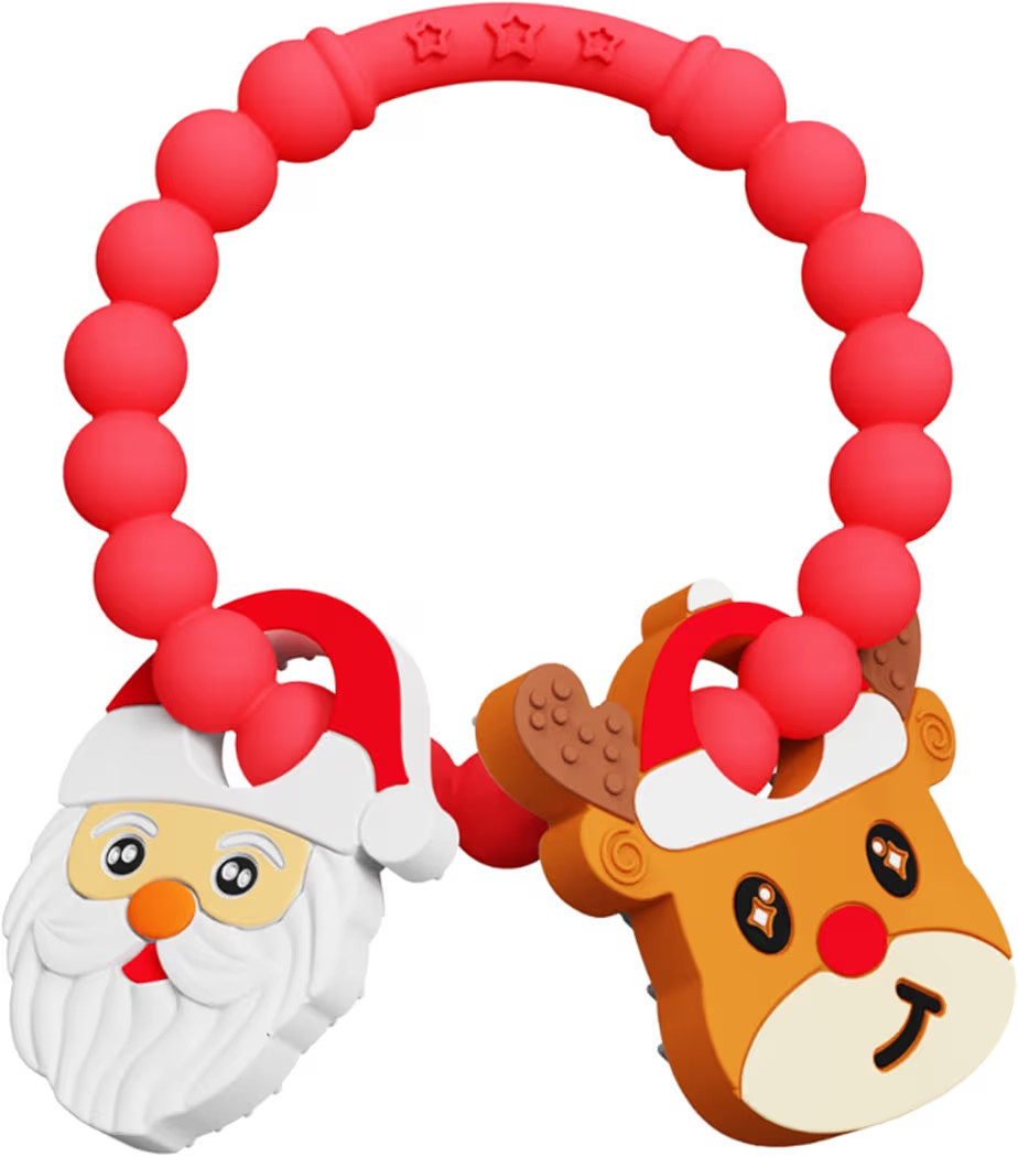 Christmas Baby Teething Ring Toys – Santa Claus & Reindeer Teethers for Newborns, Infants & Tod... | Amazon (US)