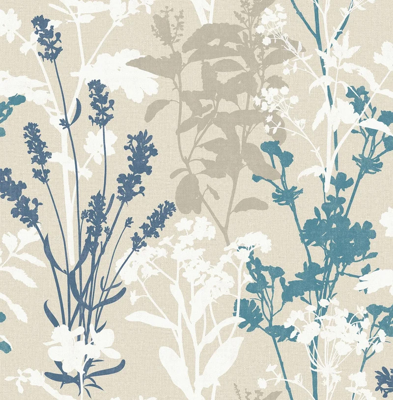 York Meadow Blue Wild Flowers Wallpaper | DecoratorsBest