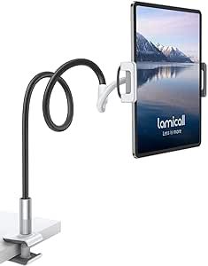 Lamicall Gooseneck Tablet Holder, Tablet Mount : Flexible Arm Clip Tablet Stand for Bed, Tablet D... | Amazon (US)