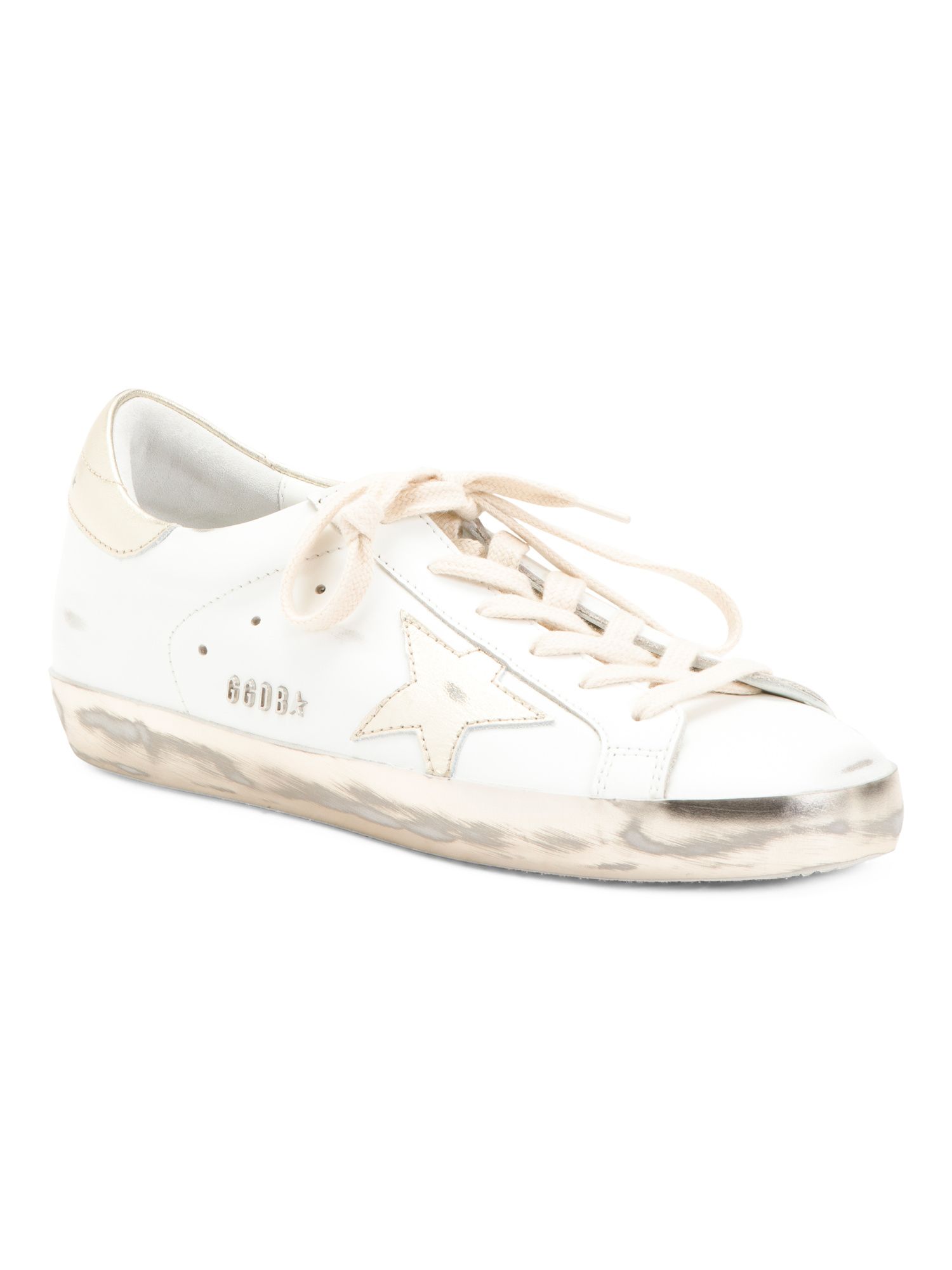 Made In Italy Leather Metallic Distressed Sneakers | TJ Maxx