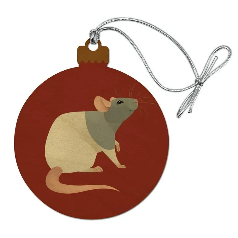 Hooded Rat Wood Christmas Tree Holiday Ornament - Walmart.com | Walmart (US)