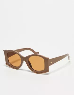 AIRE sauron sunglasses with brown lens in taupe | ASOS (Global)