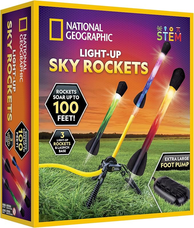 NATIONAL GEOGRAPHIC Air Rocket Toy – Ultimate LED Rocket Launcher for Kids, Jump and Launch The... | Amazon (US)