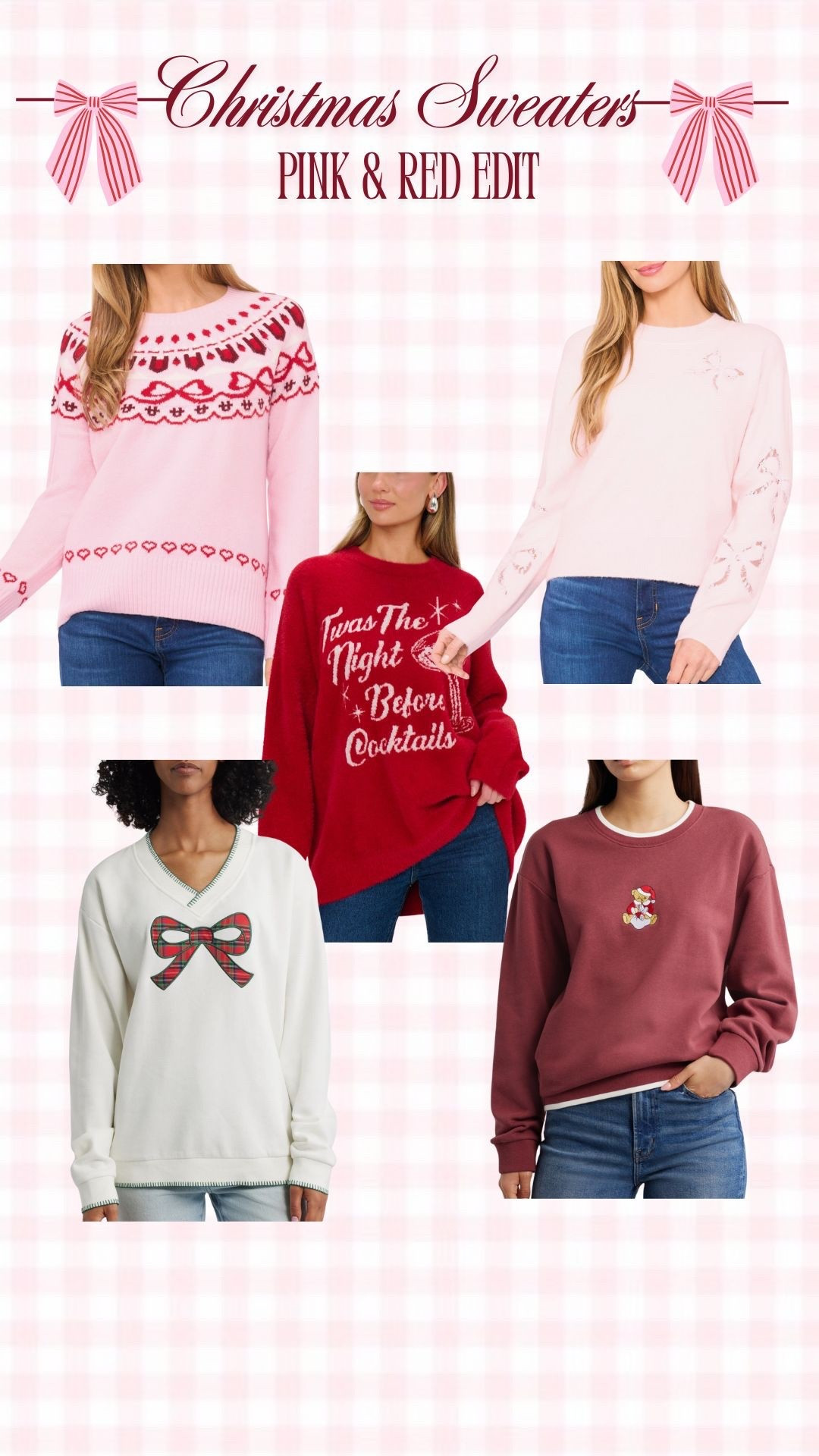 Cutest pink and red Christmas sweaters! 

#LTKGiftGuide #LTKHoliday #LTKootd