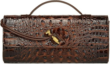 Trendy Women Crocodile Evening Clutch Purse Crossbody Shoulder Handbag Cute Vegan Leather Satchel... | Amazon (US)
