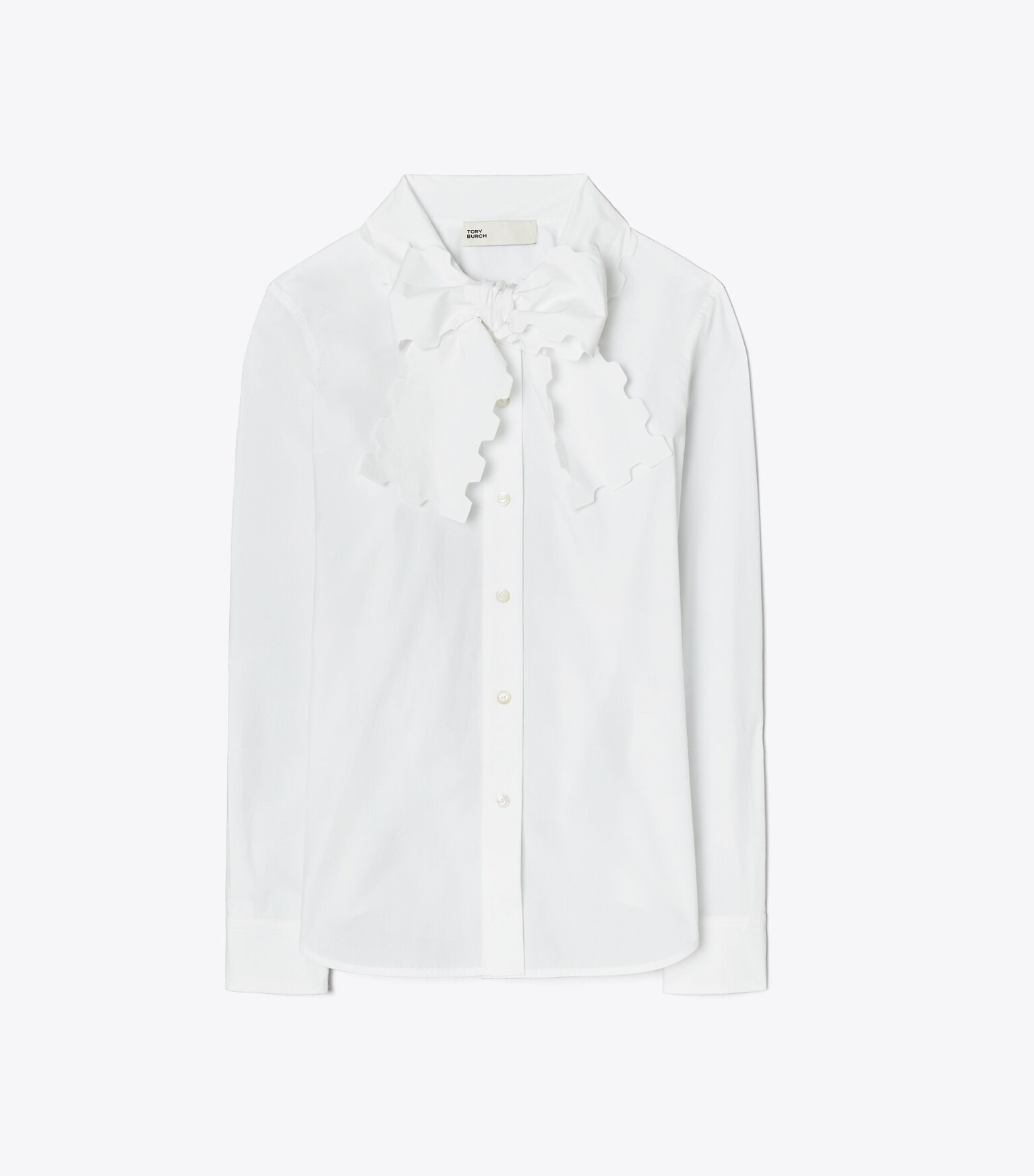 SCALLOPED POPLIN BOW BLOUSE | Tory Burch (US)