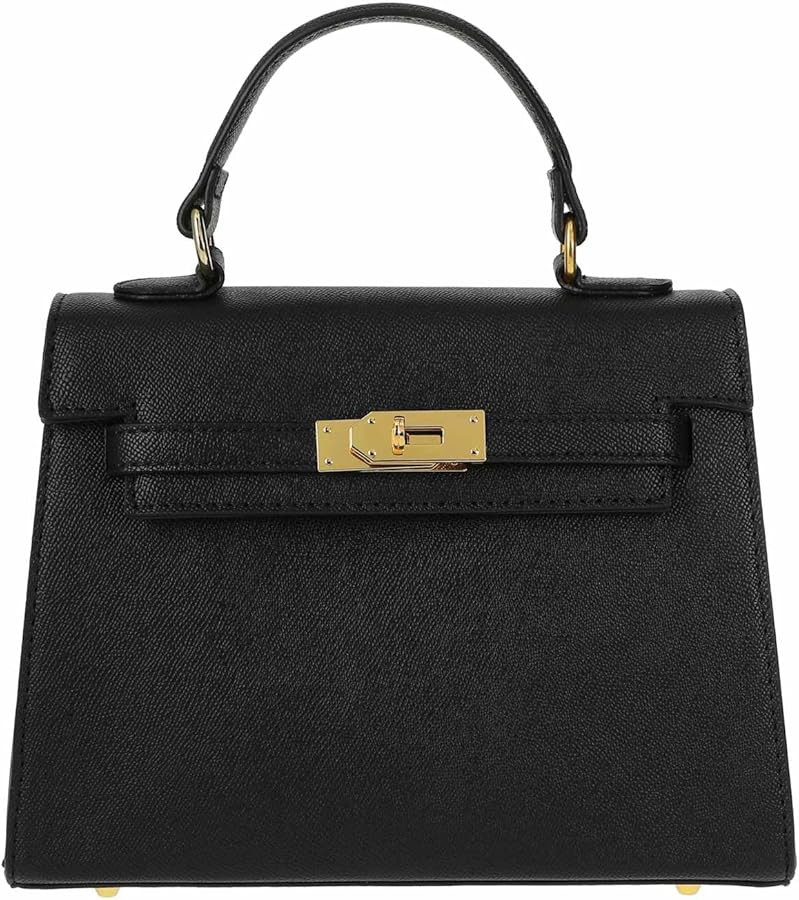 MAYVI Women's Mini Clasp Luxury Structured Top Handle Bag Gold Hardware, Kelly-Inspired Satchel B... | Amazon (US)