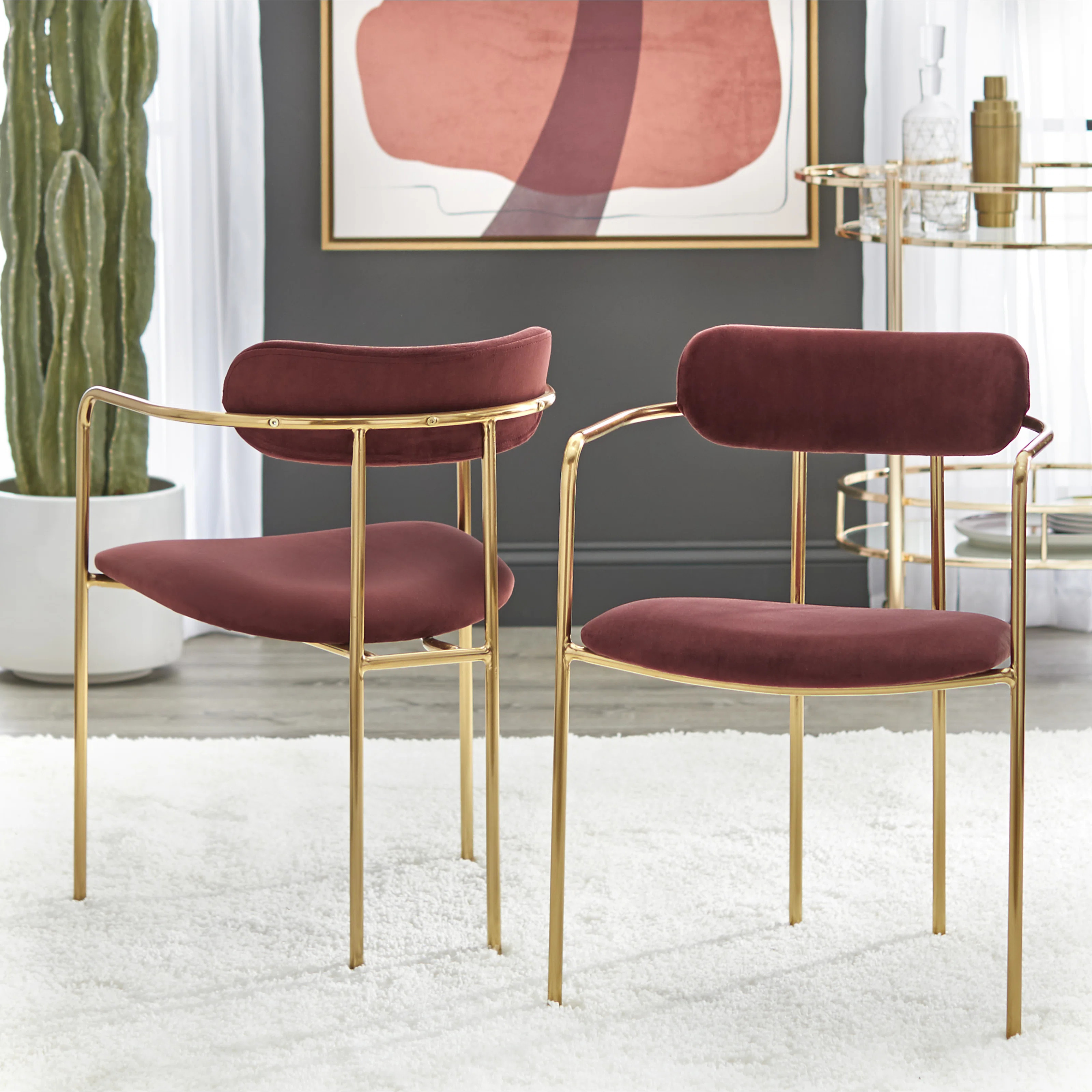 Chaise avec accoudoirs Carrigan (Ensemble de 2) | Wayfair North America