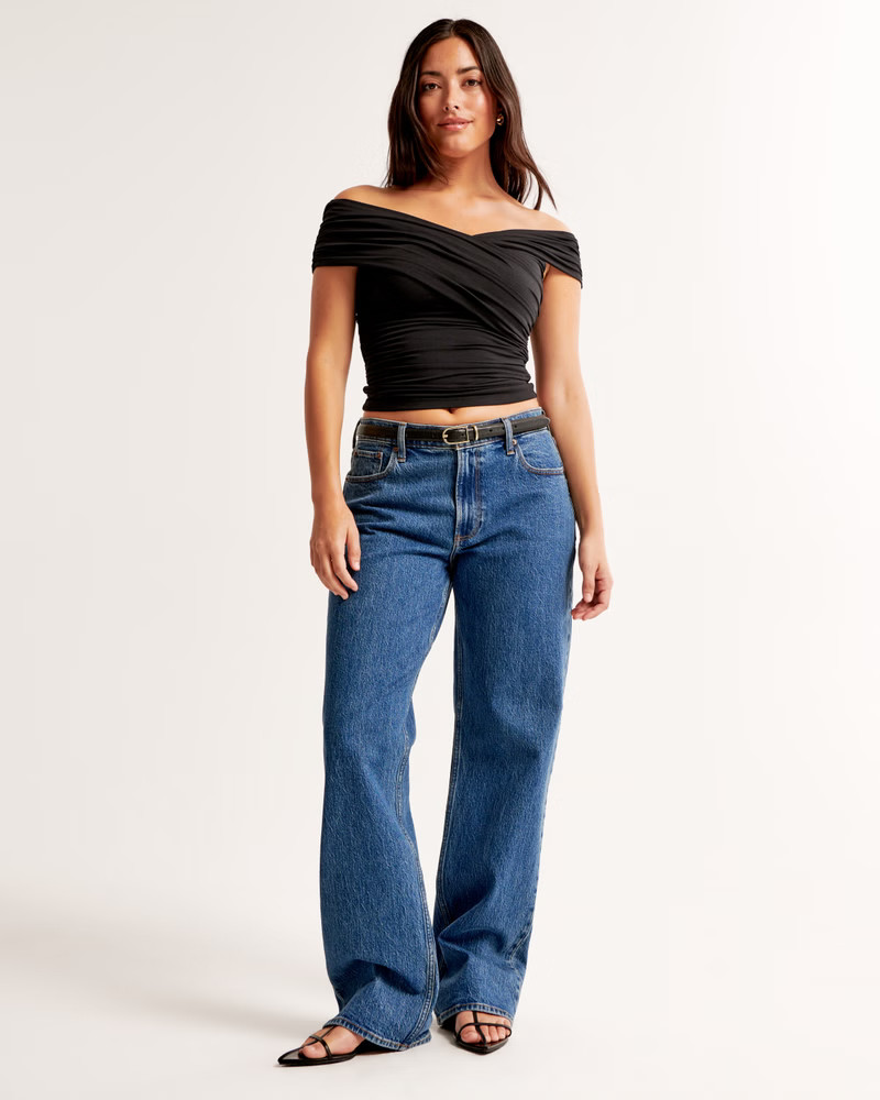 Curve Love Low Rise Baggy Jean | Abercrombie & Fitch (US)