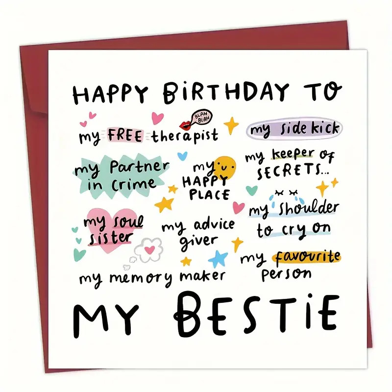 Bestie Birthday Card   Happy   Partner In Crime - Temu | Temu Affiliate Program