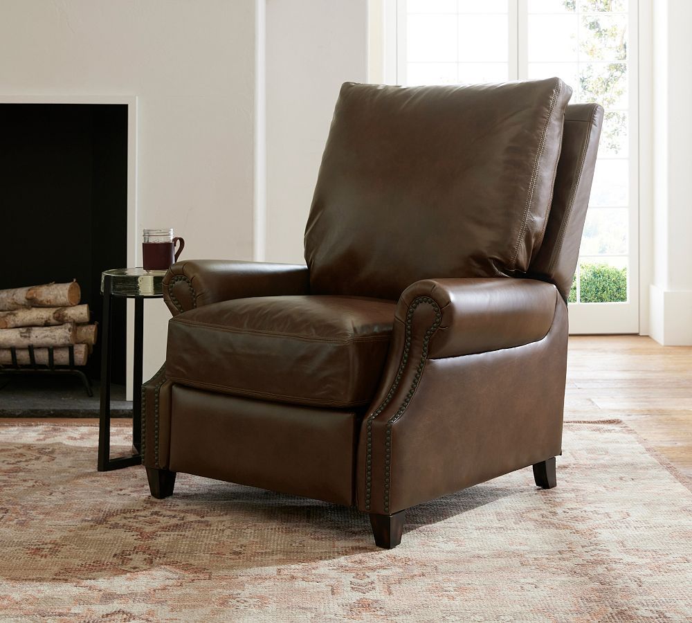 James Roll Arm Leather Recliner | Pottery Barn (US)