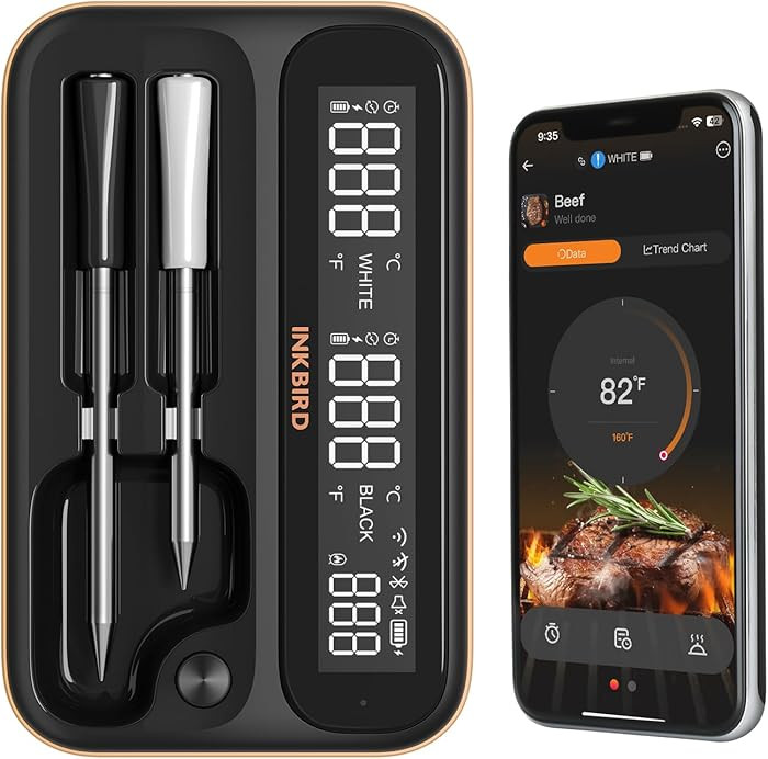 5GHz & 2.4GHz WiFi Wireless Meat Thermometer, INKBIRD WiFi Smart Thermometer with 2 Size-Coded Pr... | Amazon (US)