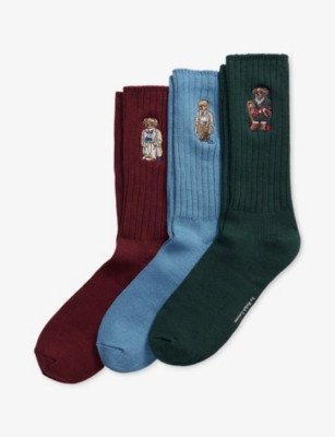 Bear Stretch Cotton-Blend Socks Gift Box Set Of Three | Selfridges