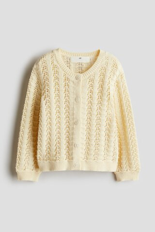 H & M - Pointelle-Knit Cardigan - Yellow | H&M (US + CA)