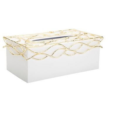 White Tissue Box Gold Mesh Design on Cover | Target