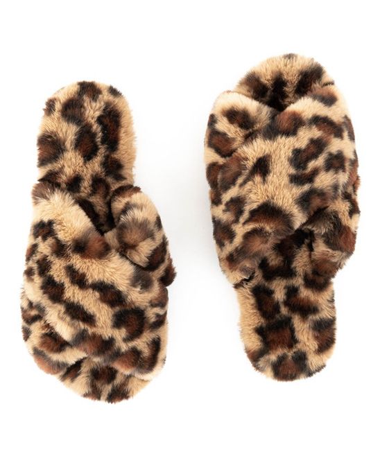 Donna Salyers' Fabulous-Faux Furs Women's Slippers Leopard - Brown Leopard Faux Fur Slipper - Women | Zulily