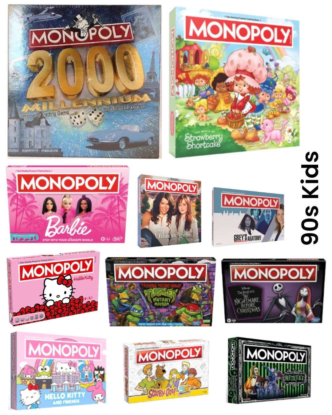 Monopoly for 90s Kids. Millenium, Strawberry Shortcake, Barbie, Hello Kitty, Ninja Turtles, Gilmore Girls, and more.

#LTKdayinmylife #LTKmomlife #LTKKids