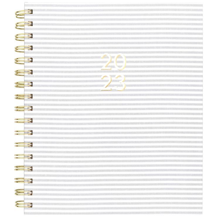 2023 Planner Weekly/Monthly 8.75"x6.875" Gray Stripe - Sugar Paper Essentials | Target