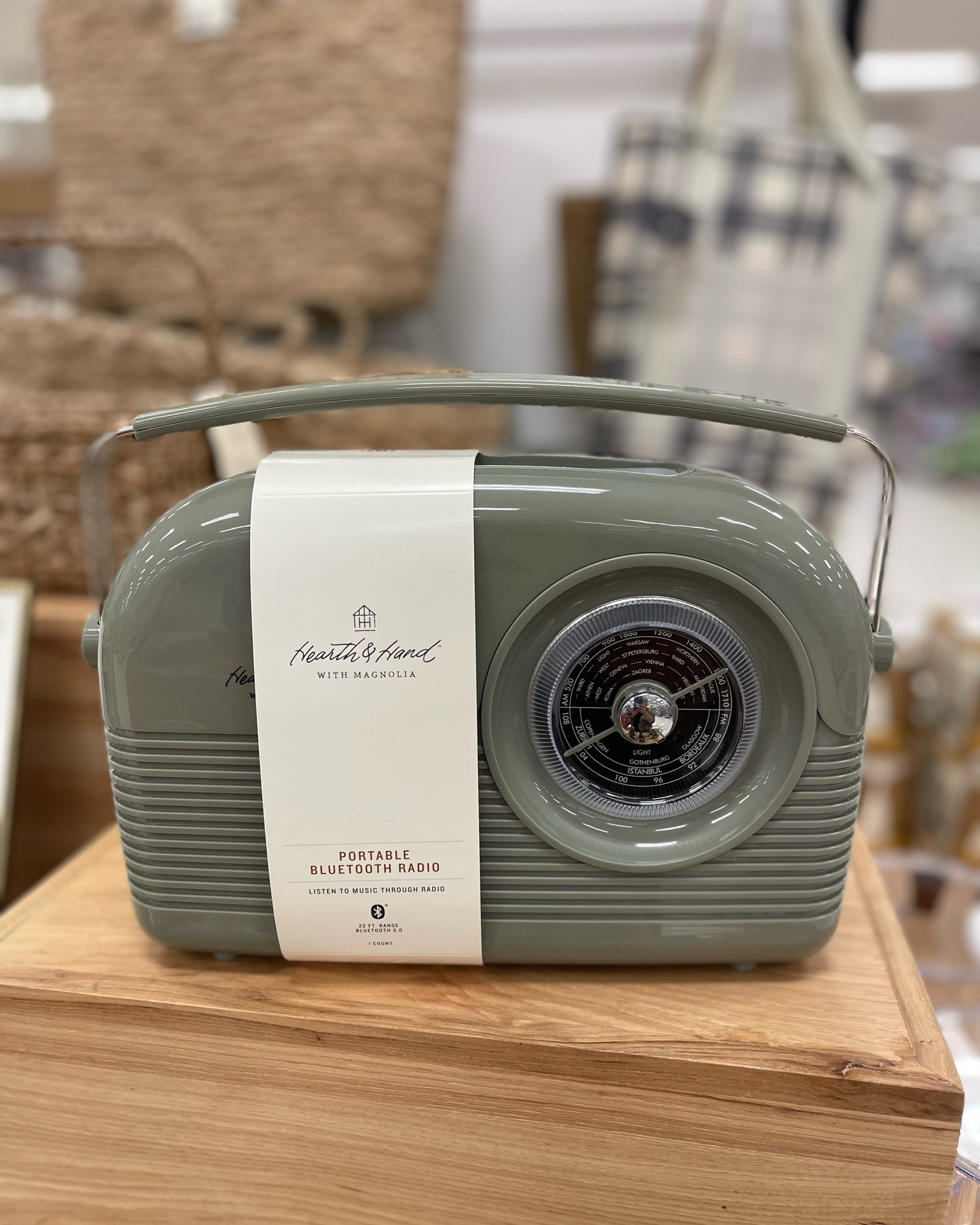 Light green portable AM/FM Bluetooth Radio.  Hearth and Hand.  Target.

#LTKunder50 #LTKhome #LTKSeasonal