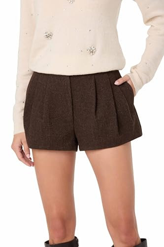 ASTR the label Women's Sorine Shorts, Brown Plaid, S | Amazon (US)