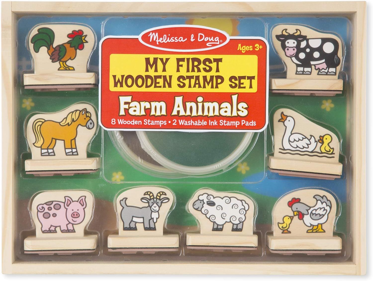 Melissa & Doug First Wooden Stamp Set – Farm Animals | Amazon (US)