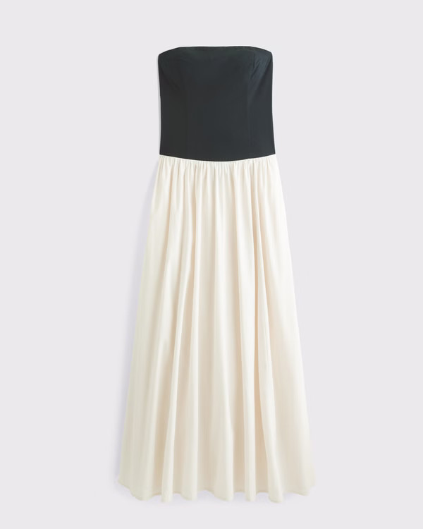 Strapless Drop-Waist Maxi Dress | Abercrombie & Fitch (US)