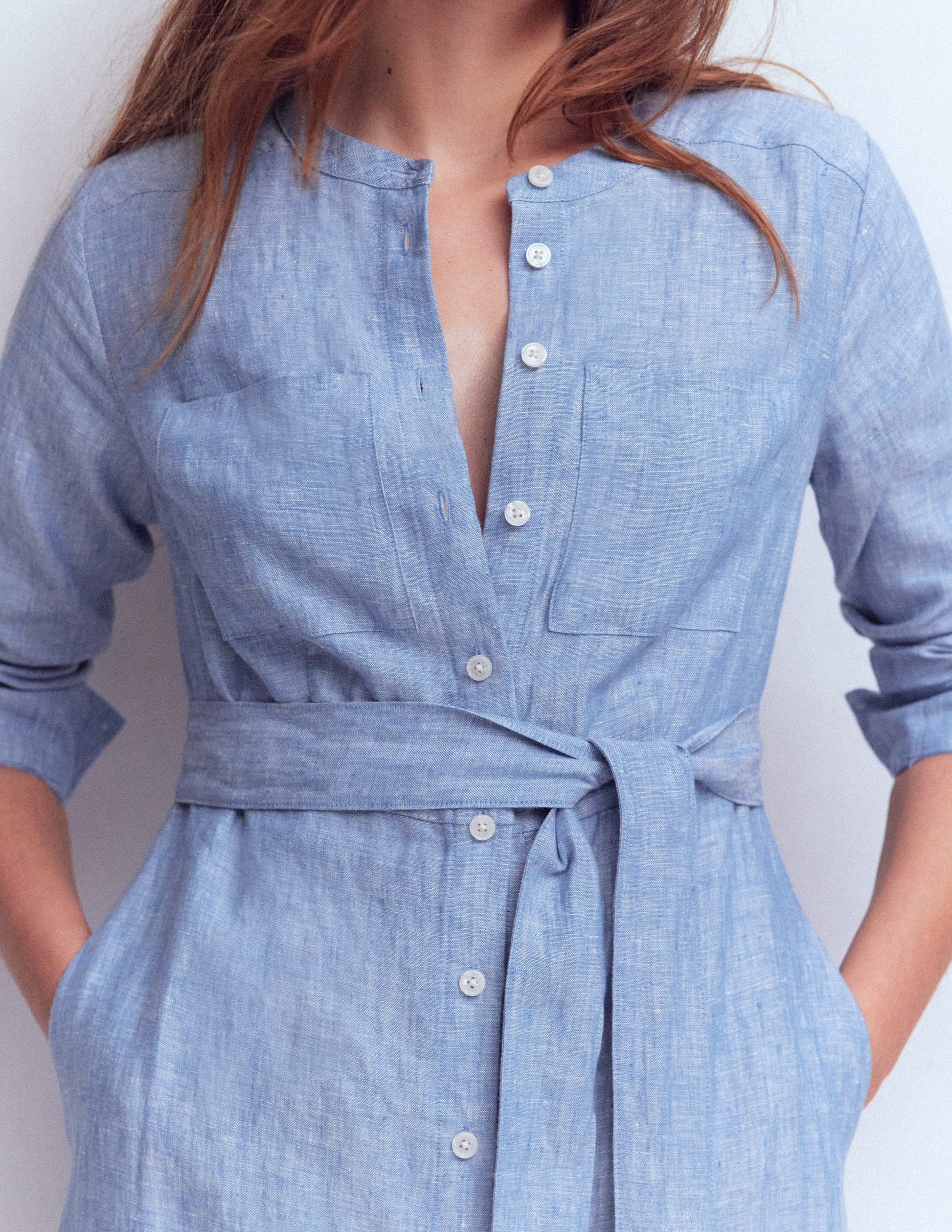 Mollie Linen Shirt Dress-Chambray | Boden (US)