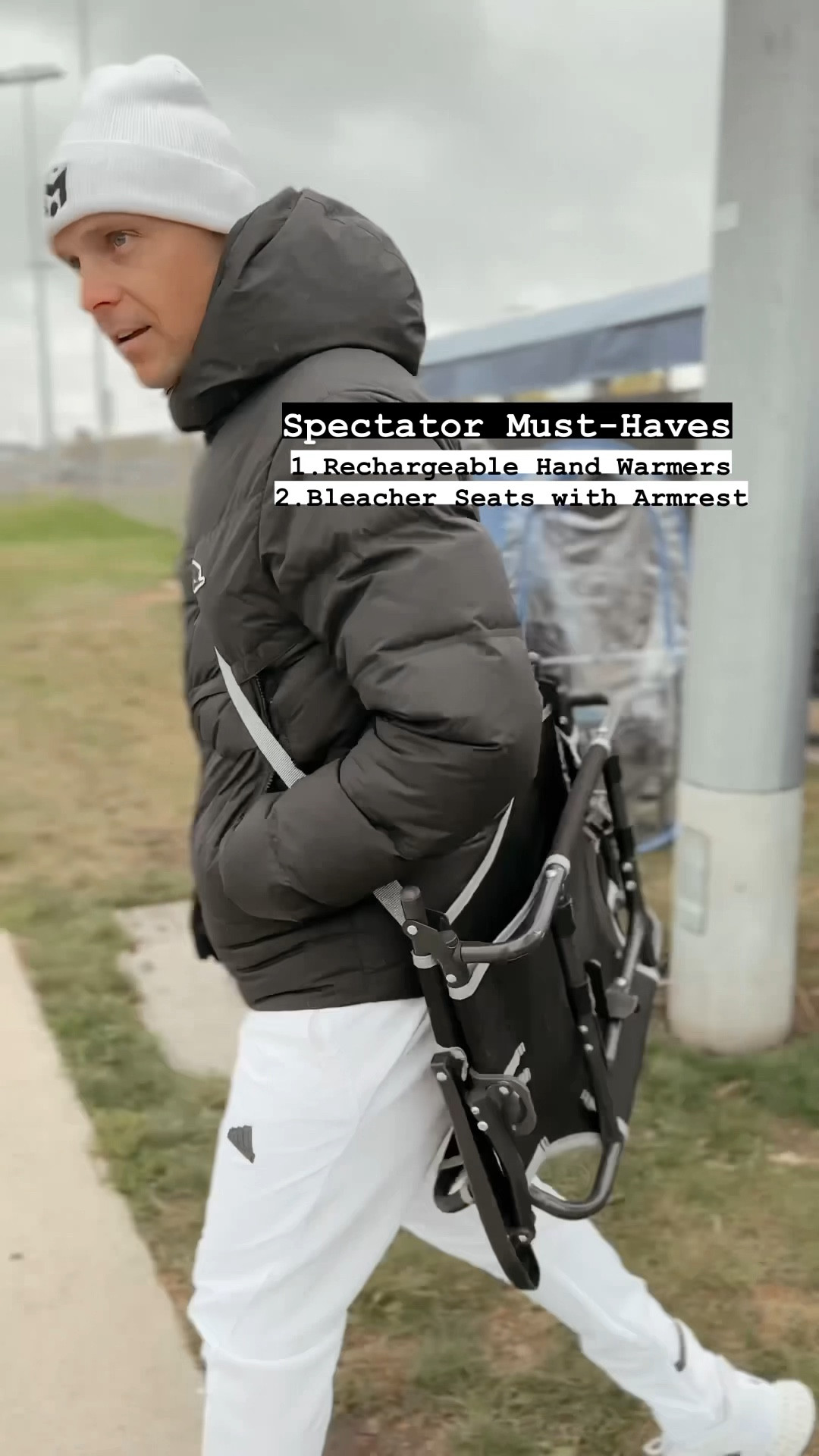 Mens fashion - spectator must haves - soccer dad - sports dad - football bleacher seat - bleacher chair - Amazon find - youth sports 

#LTKsalealert #LTKmens #LTKVideo