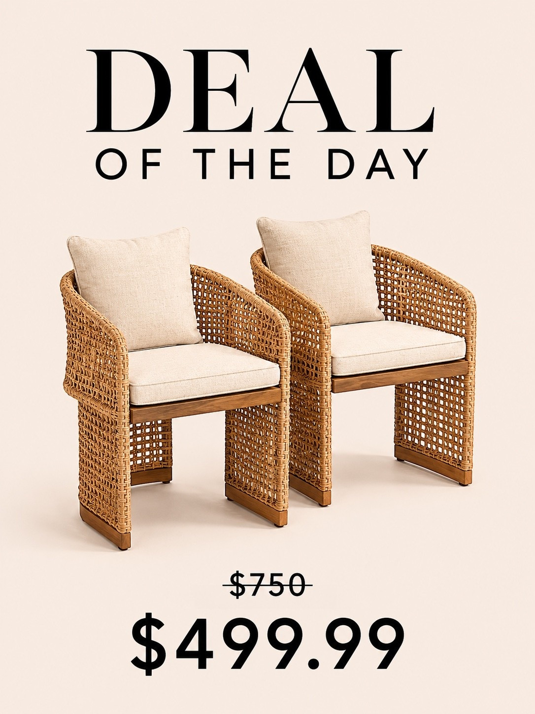 Woven Outdoor Dining Chairs

These woven dining chairs look so high-end and remind me of designer outdoor collections for a fraction of the price. I love the warm wood detail mixed with the natural wicker and neutral cushions — perfect for a cozy elevated patio setup.

#LTKSeasonal #LTKSaleAlert #LTKHome