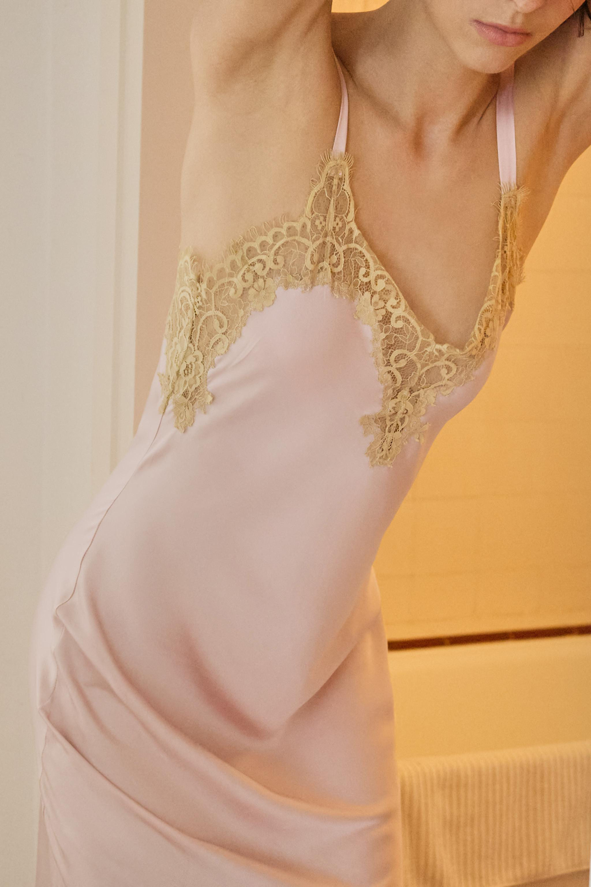 SATIN MIDI LACE DRESS | Zara US