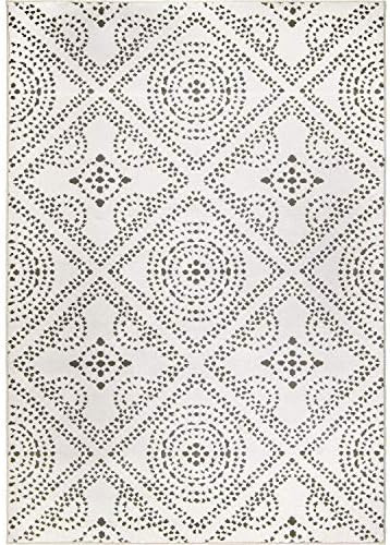 Orian Rugs Saltillo Area Rug, 5'3" x 7'6", White/Gray | Amazon (US)