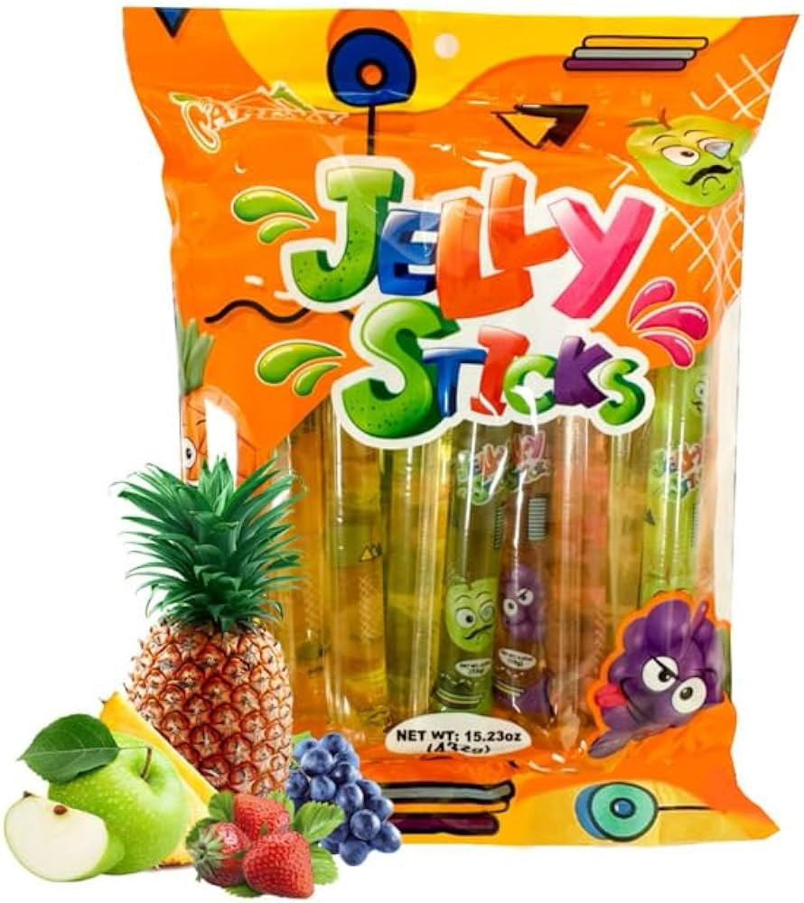 Apexy Jelly Straws, Fruit Jelly Filled Strips, Tiktok Candy Trend Items, Assorted Fruit Jelly Sti... | Amazon (US)