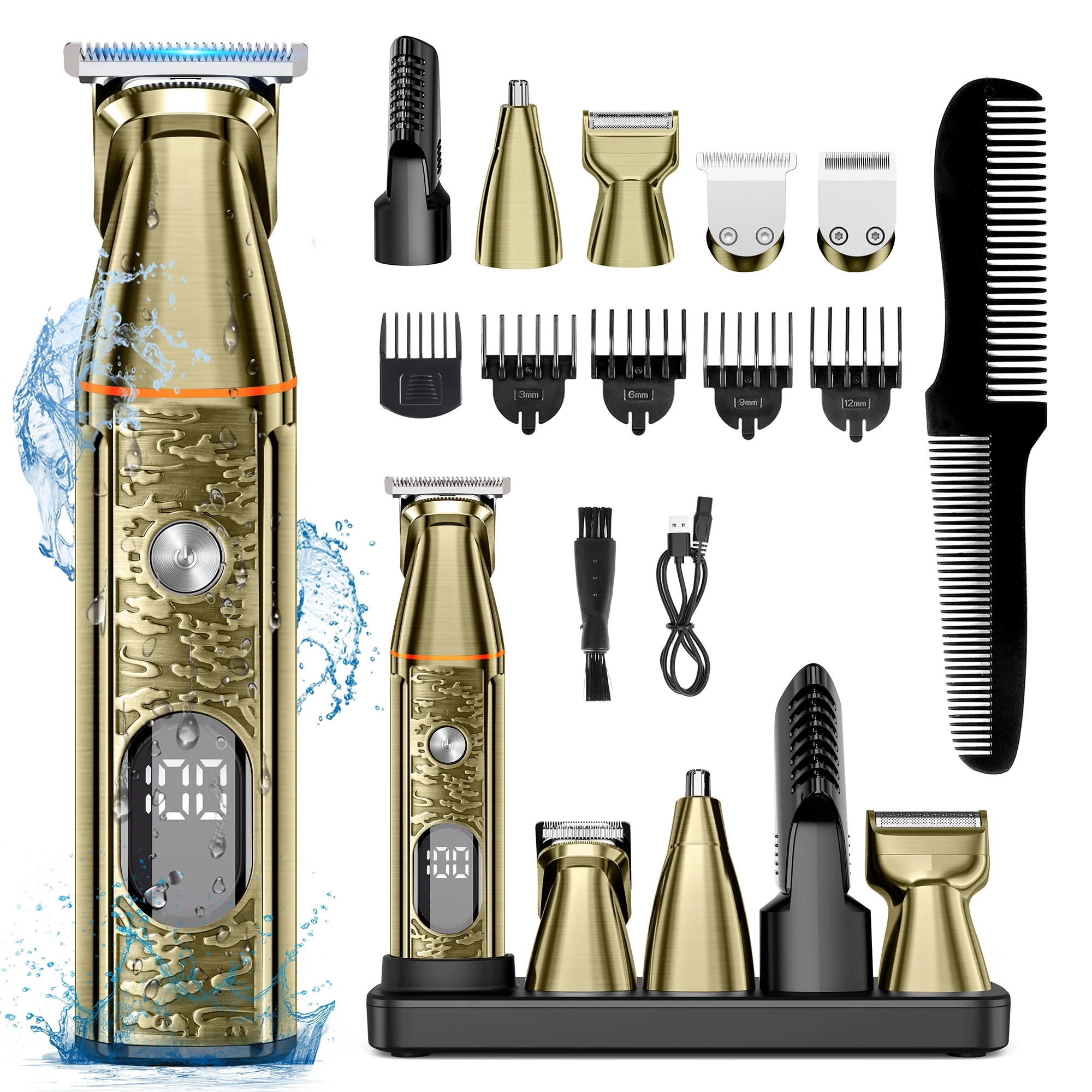 Hair Clippers, 5 IN 1 Cordless Electric Nose Ear Beard Trimmer Face Body Shaver, Rechargeable Men... | Walmart (US)