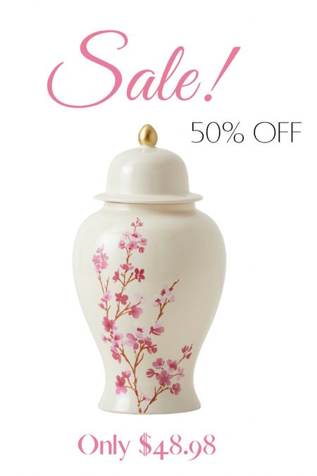 Ginger jar with blossoms in pink 
Sale! 50% off!


#LTKhome