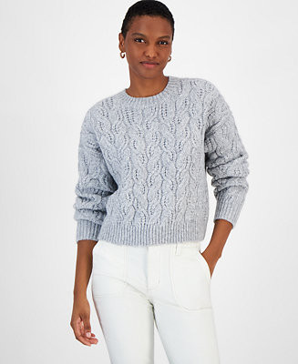 Women's Cable Knit Crewneck Sweater, Created for Macy's | Macy's