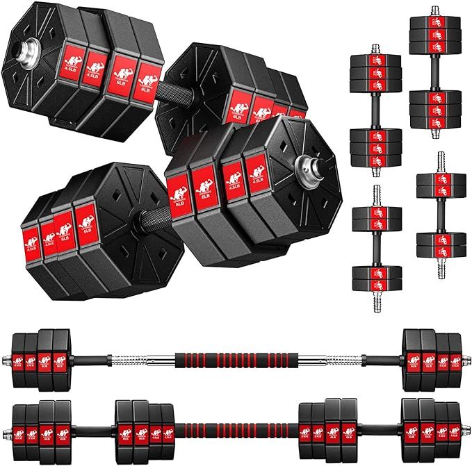 LEADNOVO Adjustable Weights Dumbbells Set, 44Lbs 66Lbs 88Lbs 3 in 1 Adjustable Weights Dumbbells ... | Amazon (US)