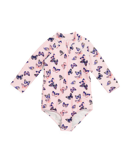 Toddler Girl Butterfly Rash Guard One-piece Swimsuit | TJ Maxx