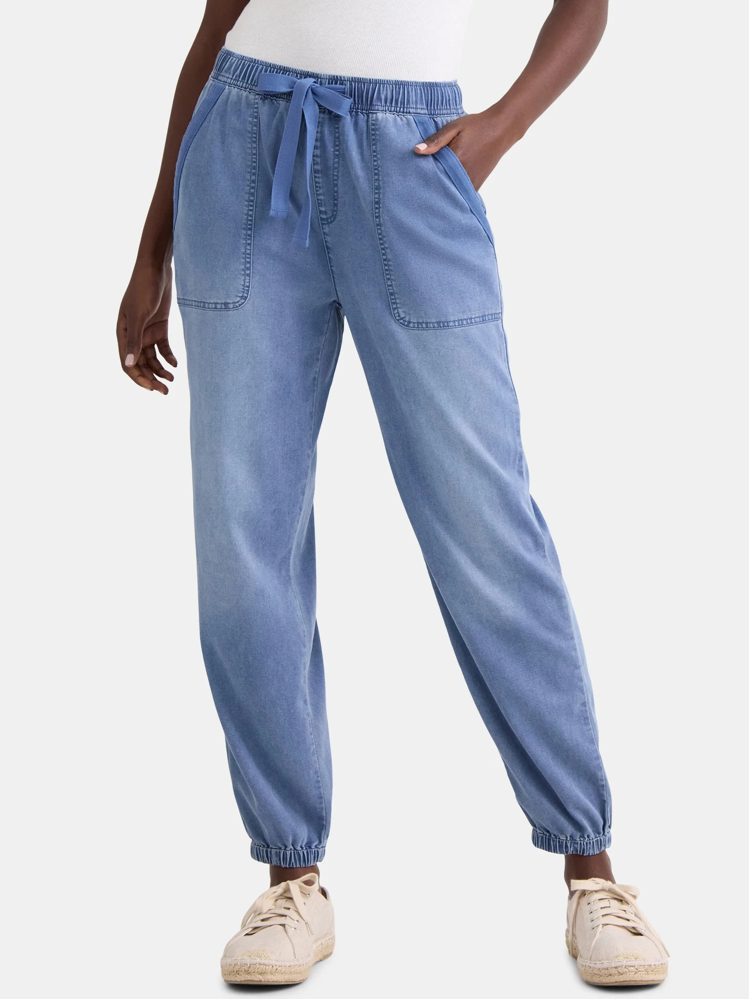 Time and Tru Women's High Rise Parachute Jogger, 28" Inseam, Sizes XS-XXXL | Walmart (US)