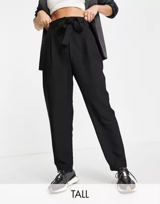 ASOS DESIGN Tall tailored tie waist tapered ankle grazer pants | ASOS (Global)