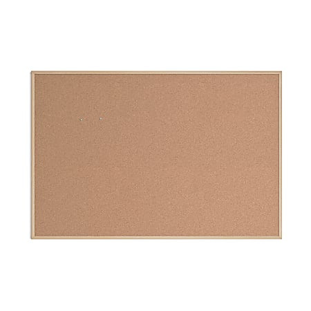 U Brands&reg; Cork Bulletin Board, 72" x 48", Birch Finish Frame | Office Depot and OfficeMax 