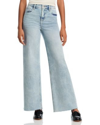 AQUA High Rise Wide Leg Jeans in Light Wash - Exclusive   | Bloomingdale's AQUA Shop All | Bloomingdale's (US)