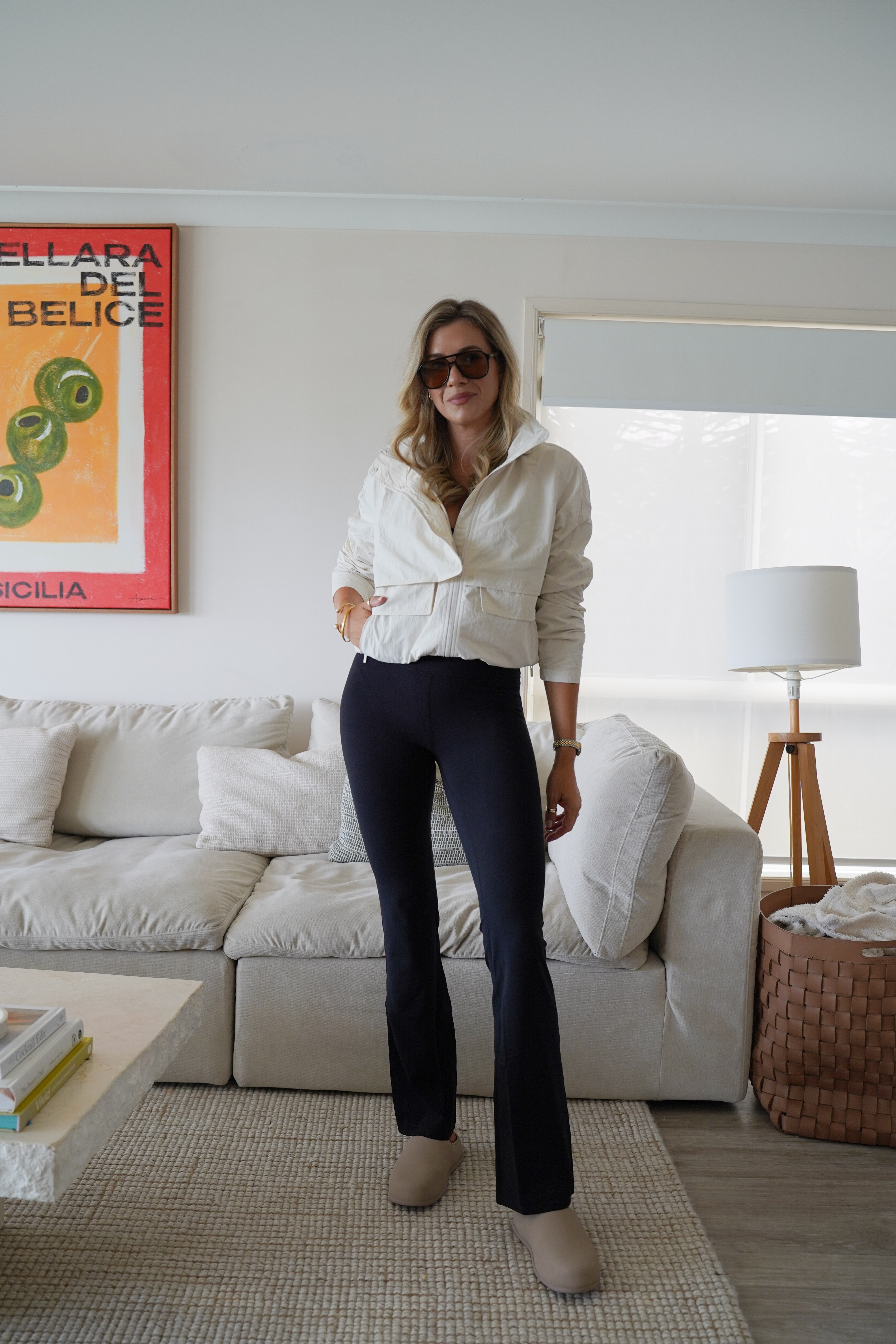 We love an athleisure style that is tran-seasonal. A piece that works from summer through to the next season, doubles as the best travel layer and has a street edge to it. 

Always Effortless Classic Fit Jacket Light Ivory size US 6 (AU 10)
 Groove Nulu Super High Rise Flared Pant Regular Black size US 6 (AU 10)
Align Waist-Length Cami Tank Top Sequoia size US 8 (AU 12)
Drapey Softstreme High Rise Short Red Clay 3.5 size US S (AU 10)
 

#LTKtravel #LTKaustralia #LTKsummer